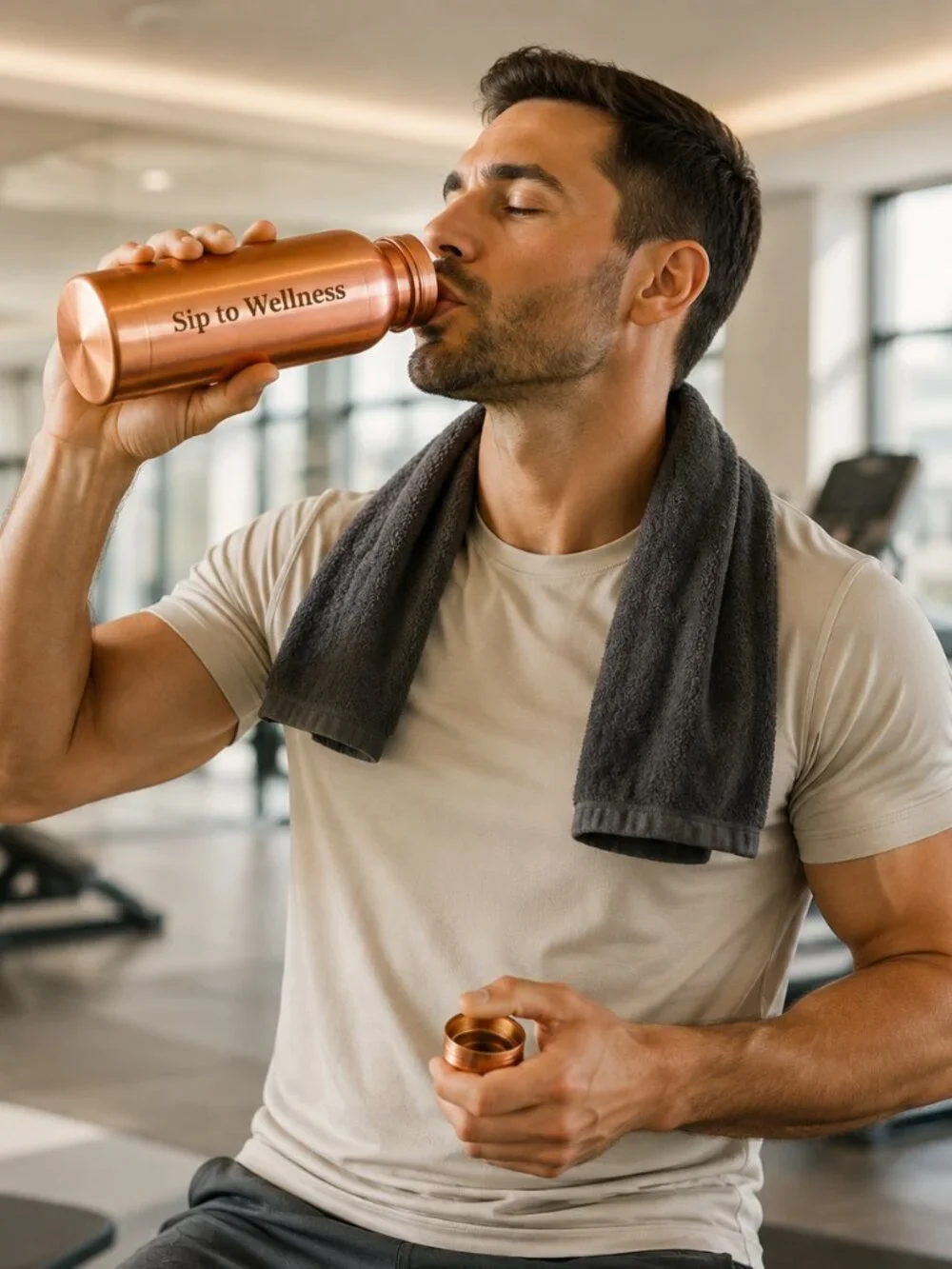 Custom Pure Copper Water Bottle 32 oz Personalized Name Engraved Gift